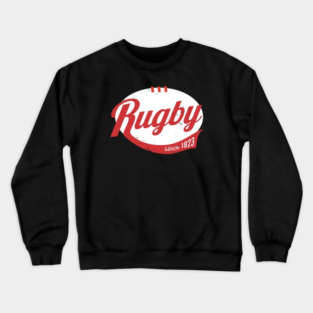 Cool rugby logo type distressed Crewneck Sweatshirt by atomguy